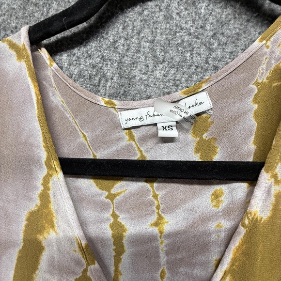 Young Fabulous & Broke Dress Womens XS Olive Lavender Tie Dye Boho Tiered Maxi - Picture 4 of 12